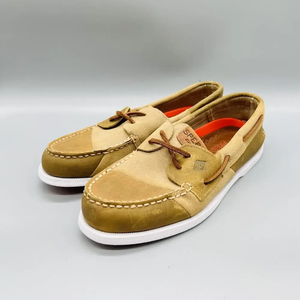 Sperry Shoes Mens 9 Brown Leather Top Sider Boat Moc Toe Casual Comfort Nautical